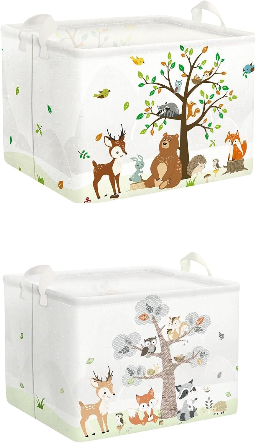Woodland Animal Tree Nursery Book Toy Clothes Basket