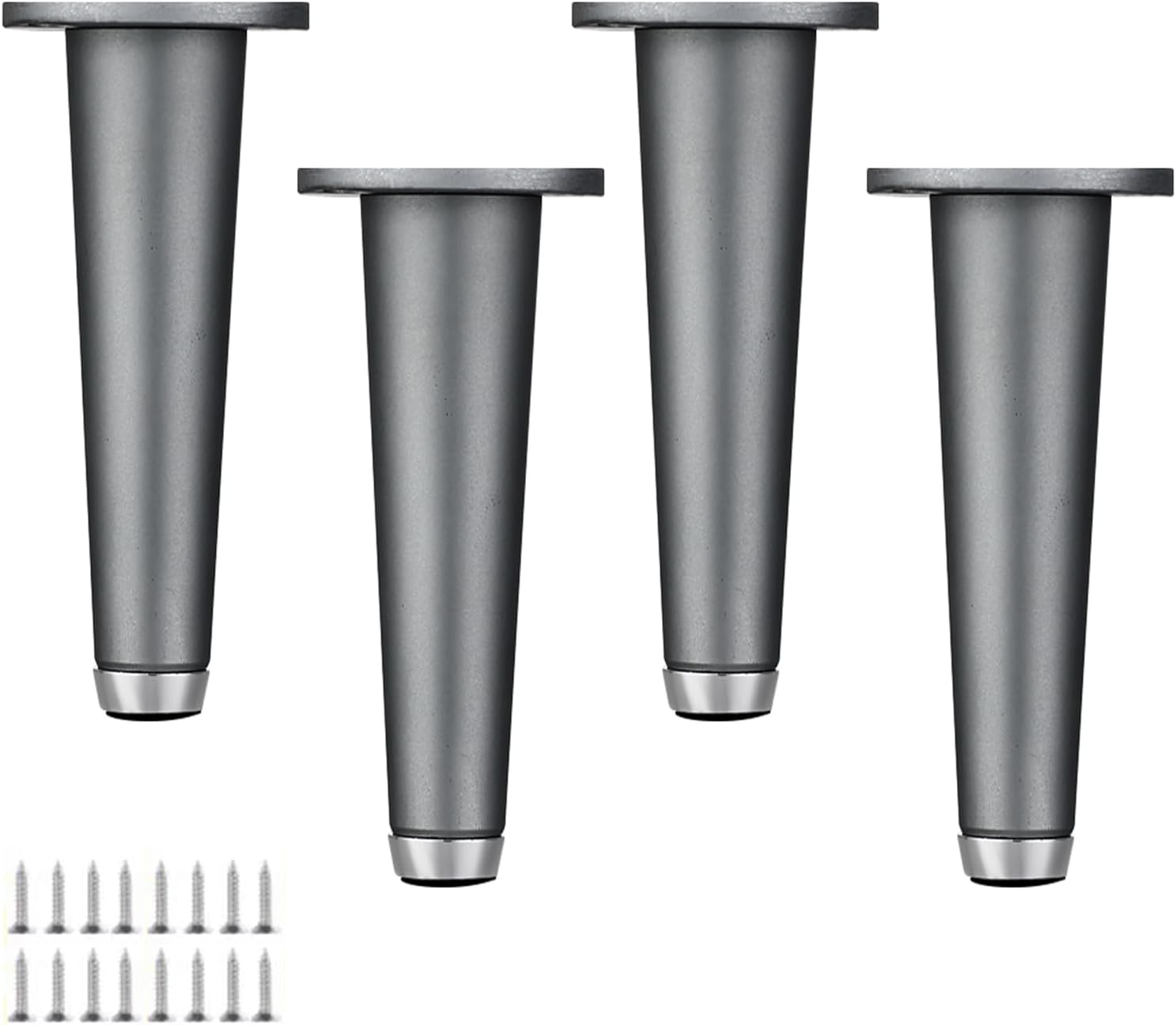 Cabinet Legs Furniture Legs Adjustable Kitchen Table Legs Metal Sofa Feet Aluminum Alloy Support Legs for Dresser Bed Cupboard Couch Worktop Bar TV Desk,with Screws,4 Pack (12cm(4.7in),Gray)