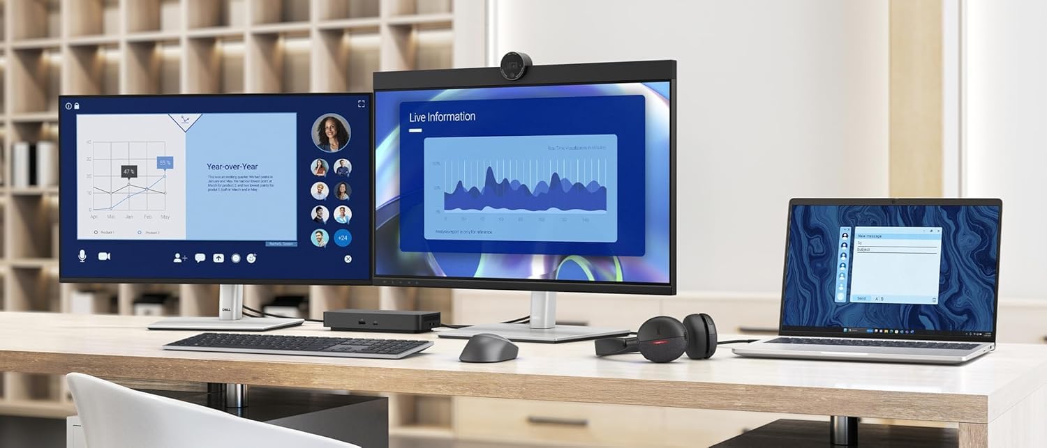 Dell Pro Smart Dock SD25 Docking Station Bundle include 130W Power Delivery Display Port Cable + Zoomspeed HDMI Cable + Ethernet + panno di pulizia Supporta fino a quattro display WQHD 60Hz Display