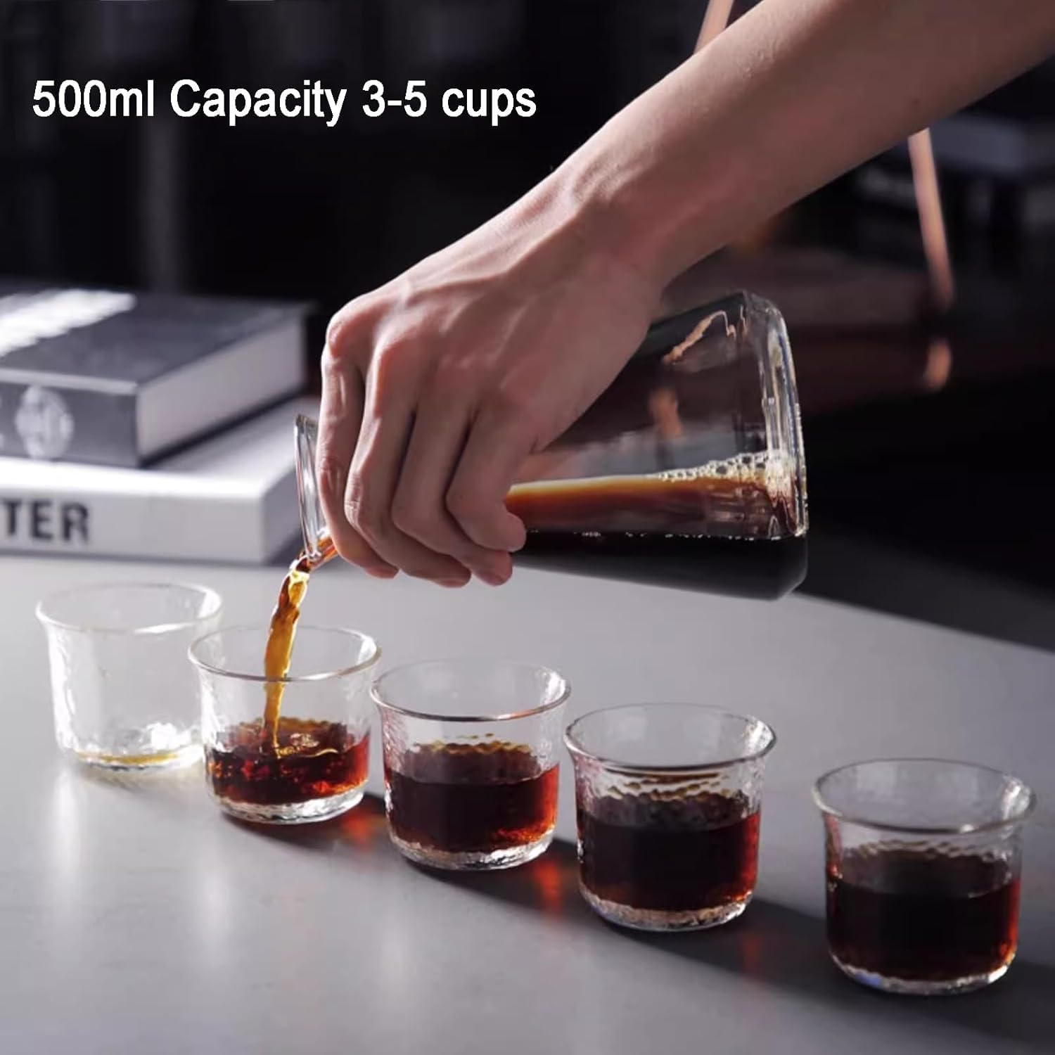 Wieża ociekowa Cold Brew, wieża ociekowa z technologią powolnego kapania, dzbanek ze szkła borokrzemowego 500 ml, rama ze stali nierdzewnej, na 3-5 filiżanek, dla miłośników kawy