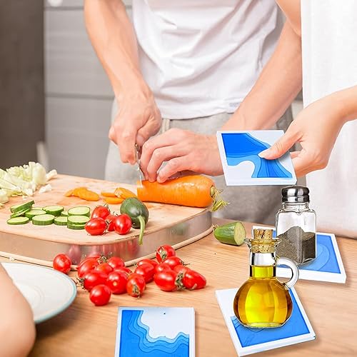 Miniatura 5 de Voyyphixa 4 moldes de resina para posavasos cuadrados de silicona para resina epoxi, moldes de resina epoxi, portavelas de bricolaje, jabonera,