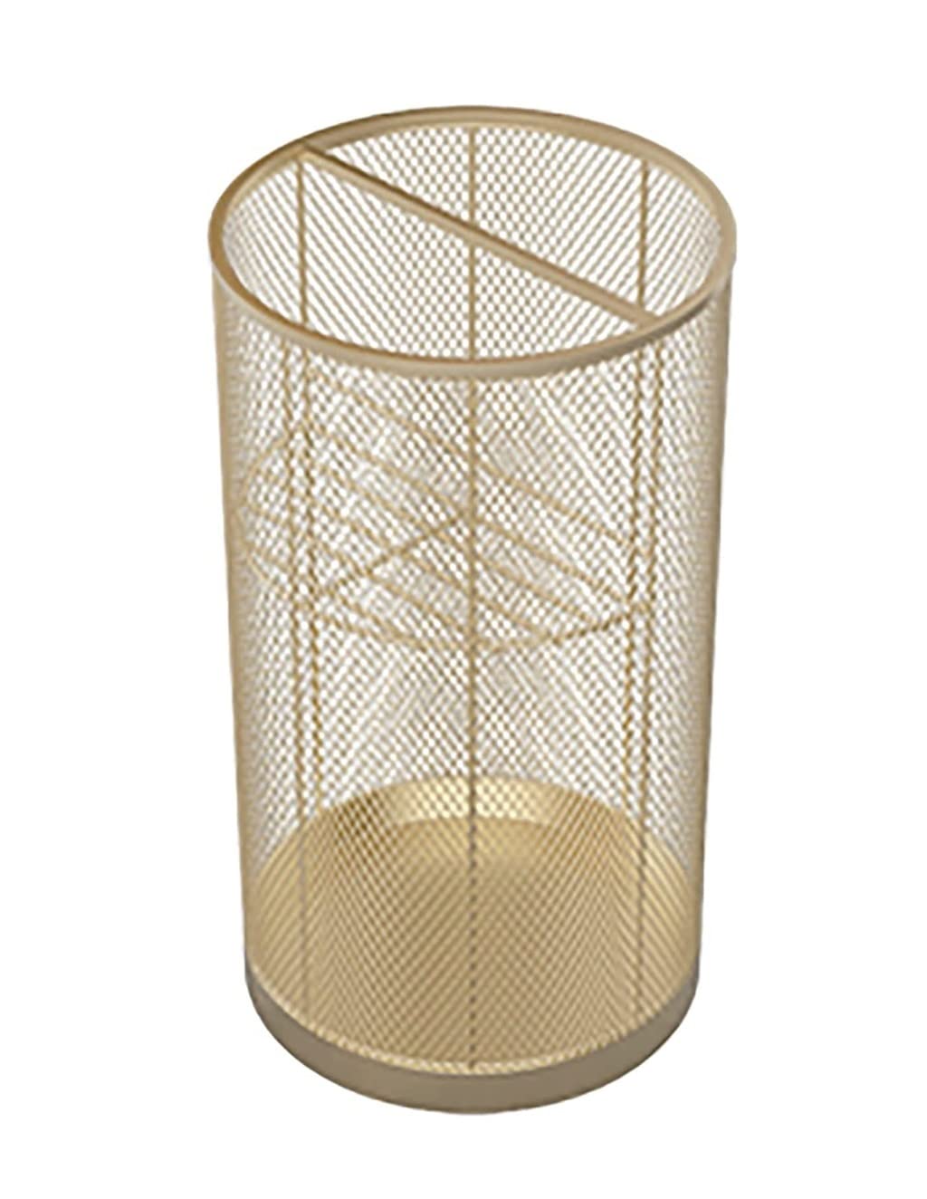Porte-parapluie rond en maille dorée 30x55 cm pour couloir et bureau