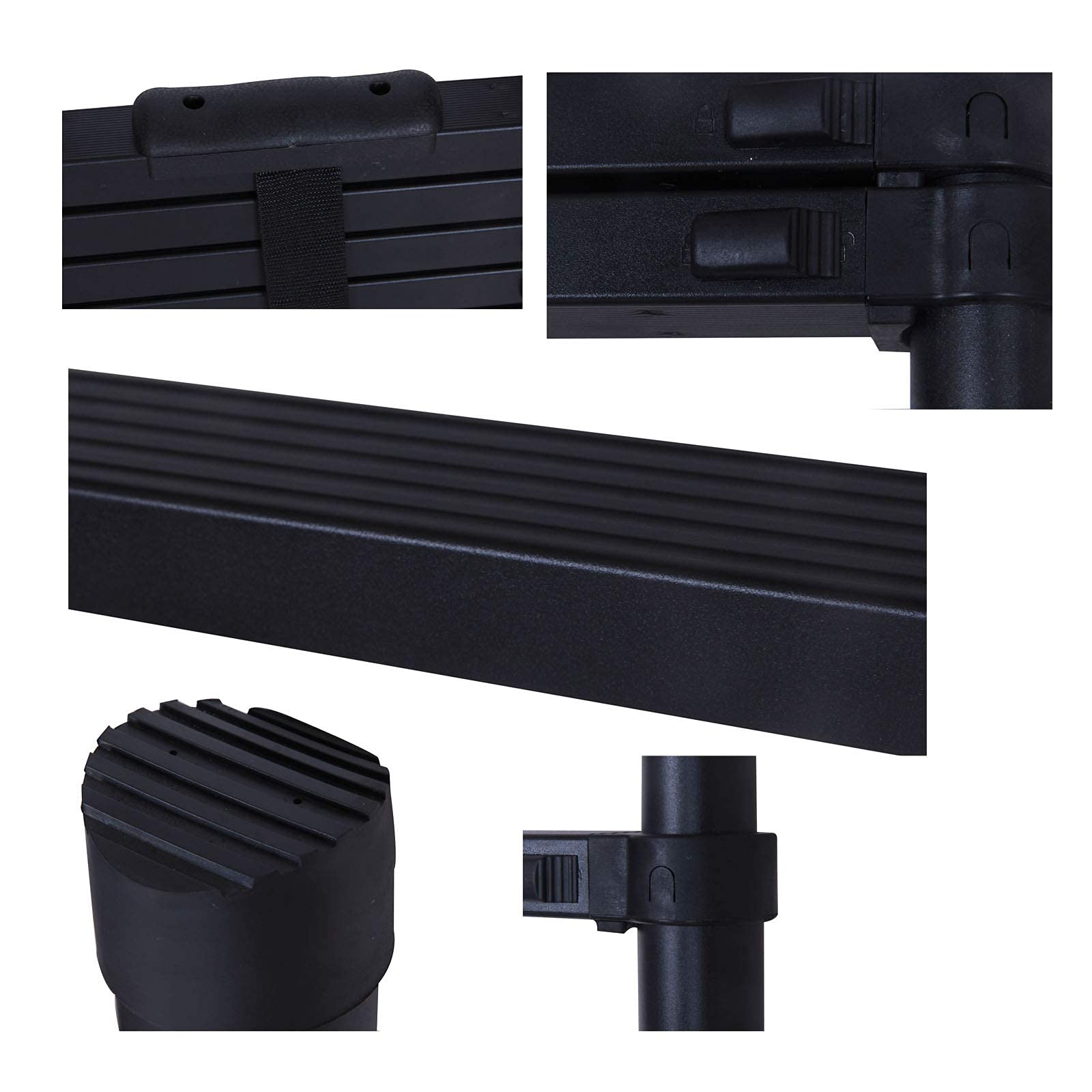 Escalera Telescópica de 6,2 m con Gancho Extraíble, Escalera Plegable de Aluminio Andamio, Antideslizante, Resistente, 150 kg/330 libras de Carga (Negro)