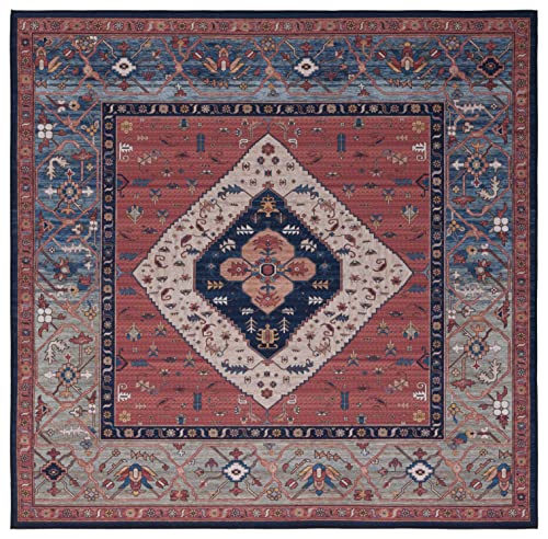 Tapete SAFAVIEH 3' x 3' Cuadrado, Rust & Blue miniatura 3