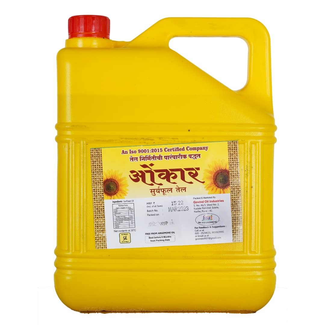 Cold Pressed/Kacchi Ghani Sunflower Oil (5L, bottle) | Organic Cold Pressed Cooking Oil | Healthy Unrefined & Filtered Edible Govind Oil (B0CG2DWRZS) Amazon Price History, Amazon Price Tracker