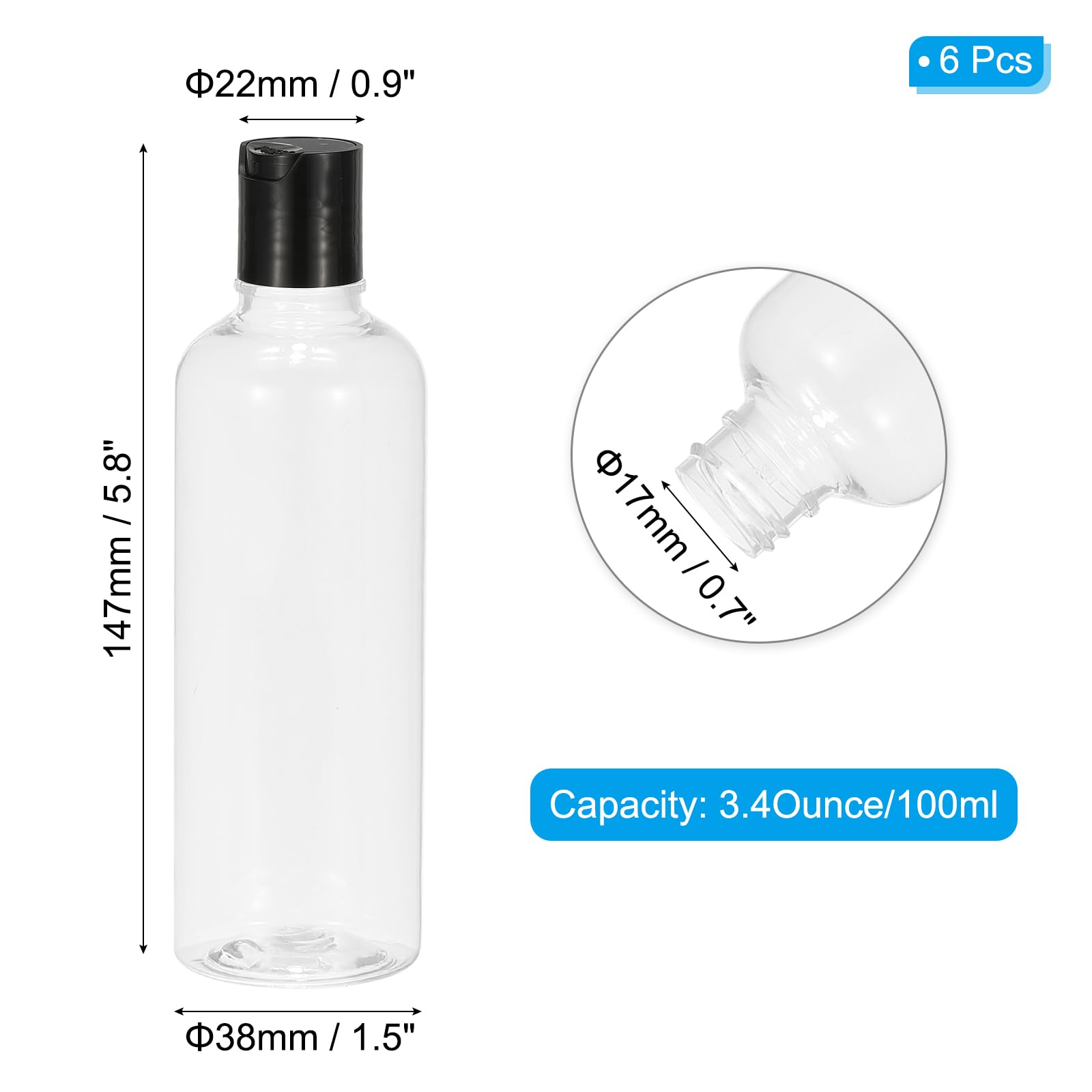 PATIKIL Travel Bottles with Disc Cap - Image 2