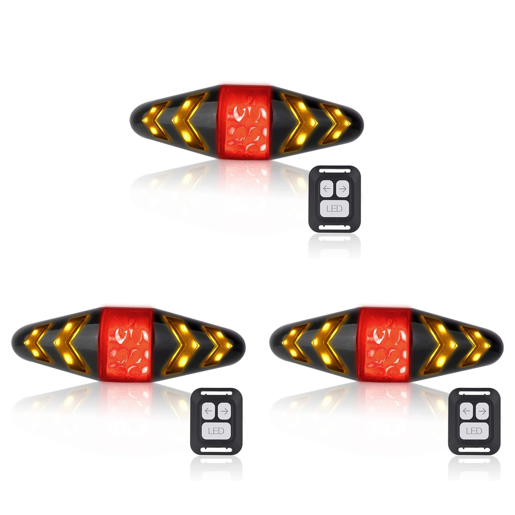 3X Bike Tail Light with Turn Signals, USB Rechargeable Ultra Bright LED Safety Warning Bike Brake Rear Lights for Bike