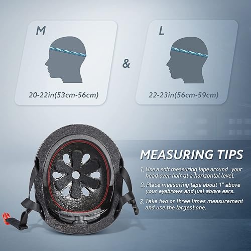 Miniatura 5 de JBM Casco de patineta para adultos, casco de patinaje para adultos, casco de patinaje para jóvenes, casco de patinaje, casco de patinaje para