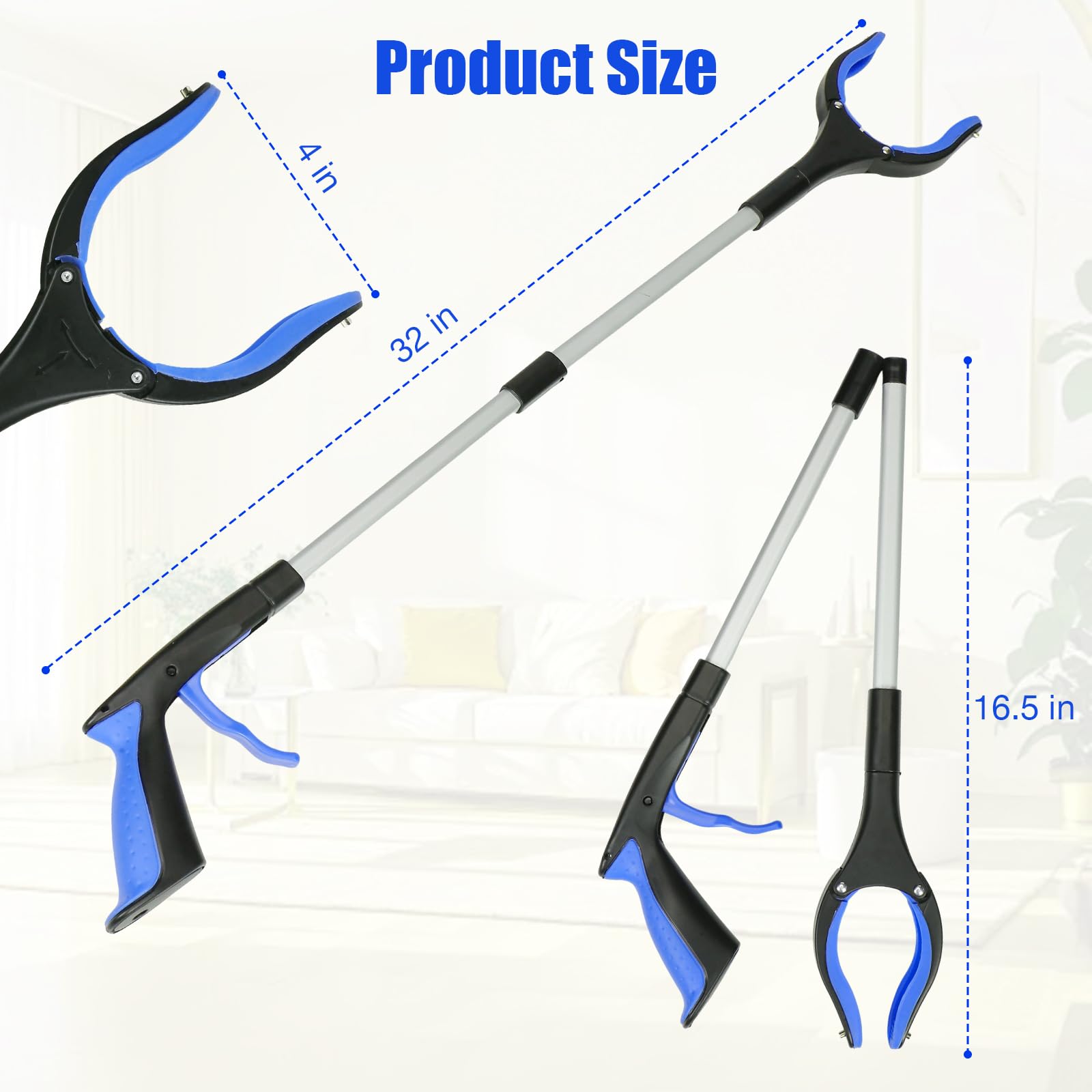 Grabber Reacher Tool - 2 Pack, 32" Foldable -7