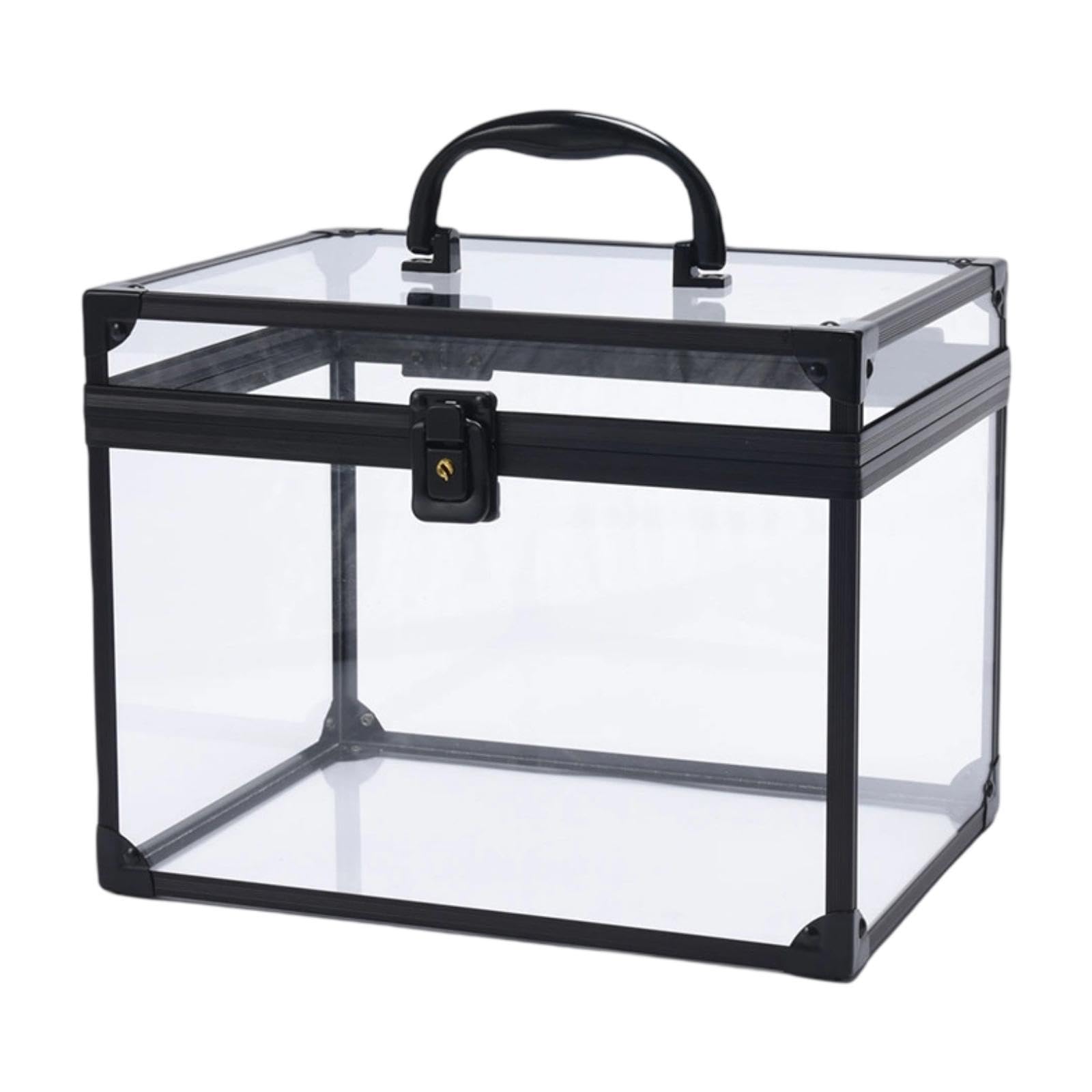 Generic Acryl Make Up Organizer, Kosmetik Display, Elegante Kronenbox, Transparente Aufbewahrungsmöglichkeit für Make Up Werkzeuge, Künstlerkoffer für Die The, Klar Schwarz