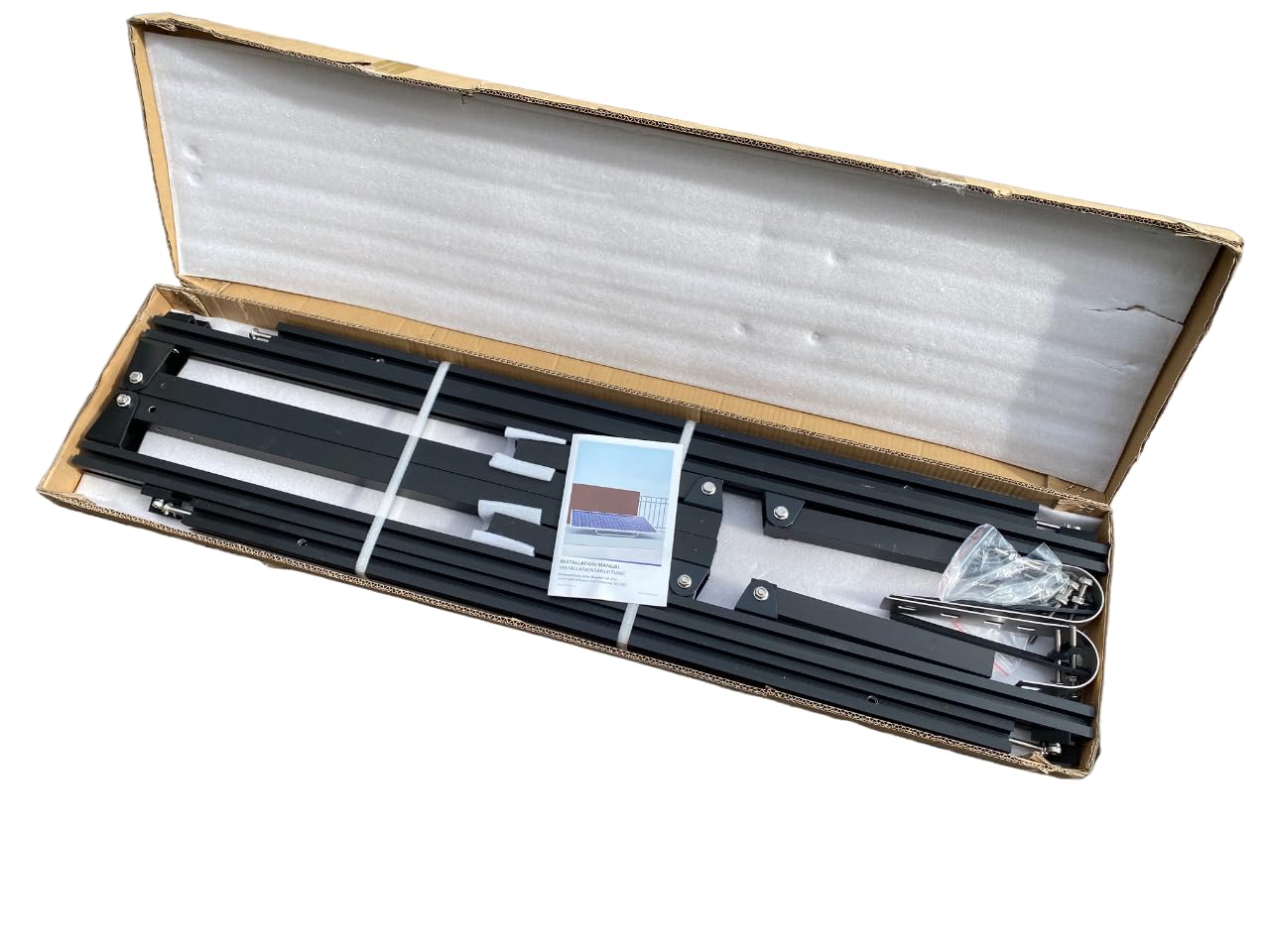 ProfilSun Easy - Kit de soporte completo independiente y regulable para paneles solares de aluminio negro