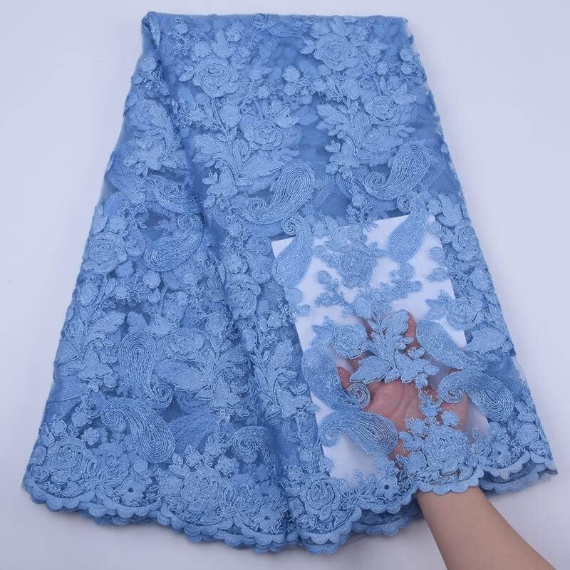 Miniatura 4 de SELCRAFT1 - Vestido de novia blanco de tul suizo en Suiza diseño de malla francesa tela de encaje bordada tela de encaje de tul africano para novia