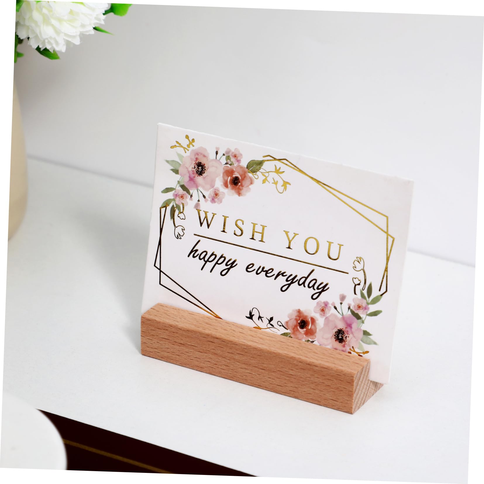 ULTECHNOVO Porte-Cartes Supports de Numéro de Table Lot de 20 Surface Lisse en Bois Naturel Bords Vifs pour Maison et Fêtes