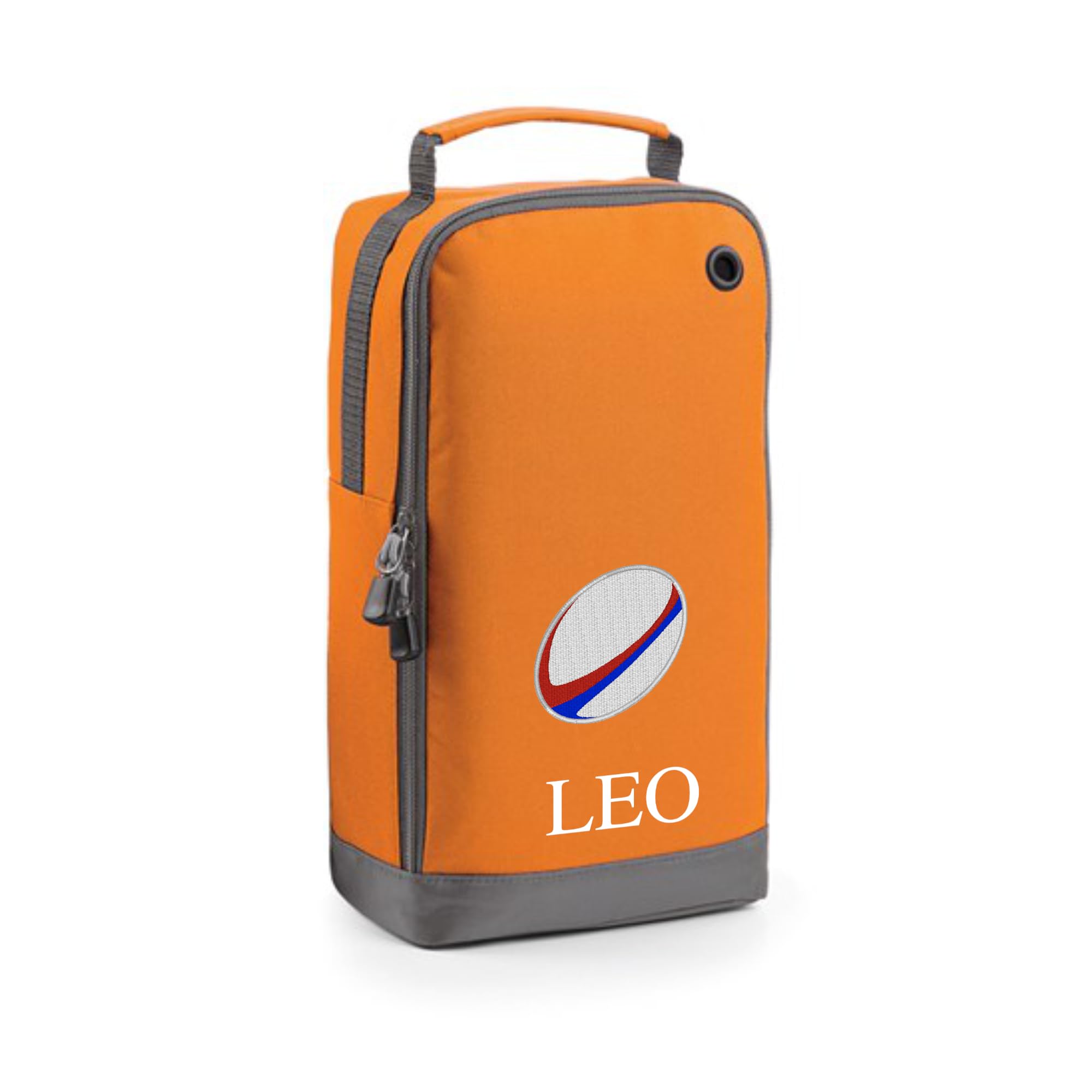 Rugby Boot Bag Personalised & Customised with Embroidered Name & Motif Free P&P (Orange)