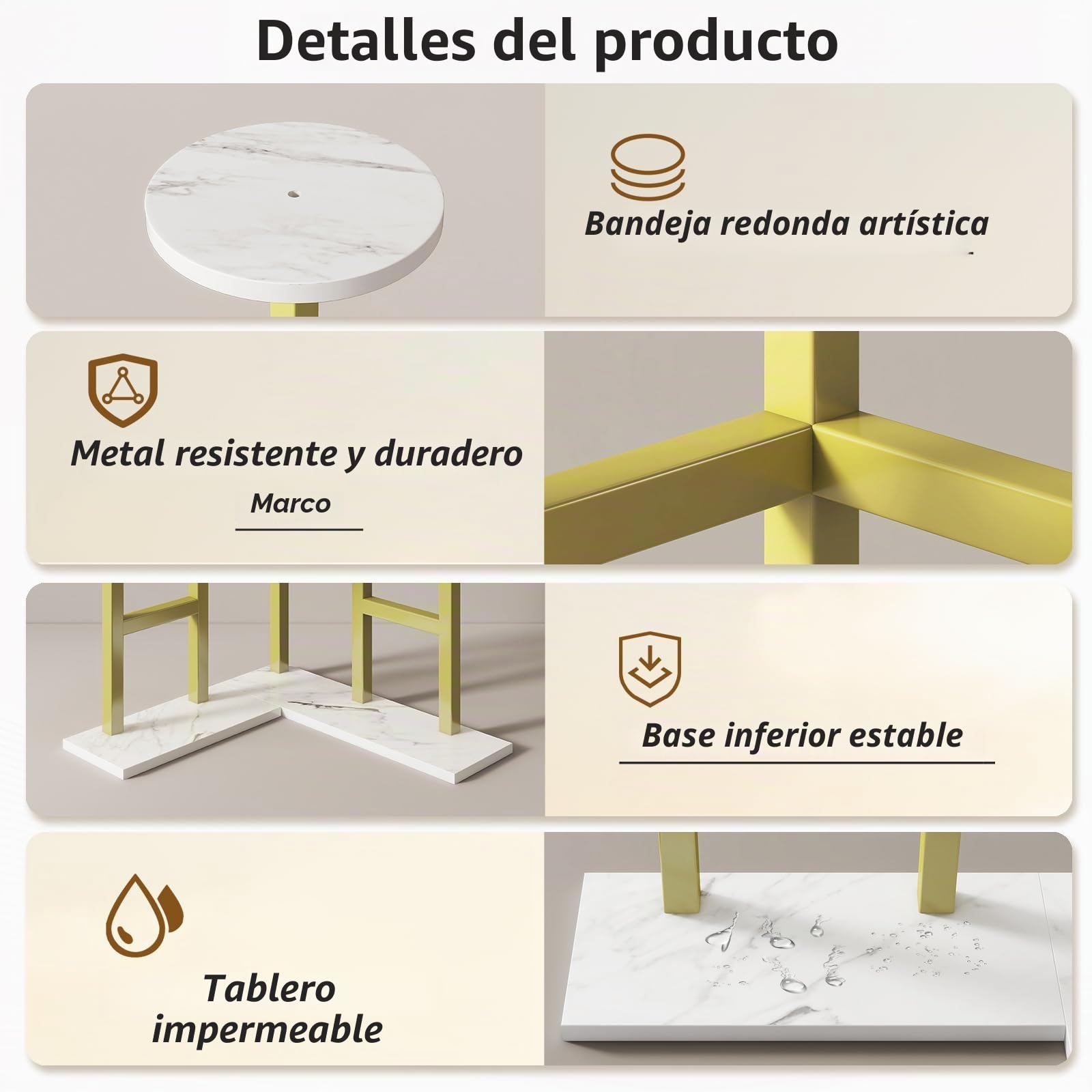 IBUYKE 6 Niveles Estanteria para Plantas de Madera, Soporte Plantas Interior de 108cm de Alto para Múltiples Plantas, Soporte Macetas para Plantas para Jardín Interior Balcón, Dorado TMJ072G