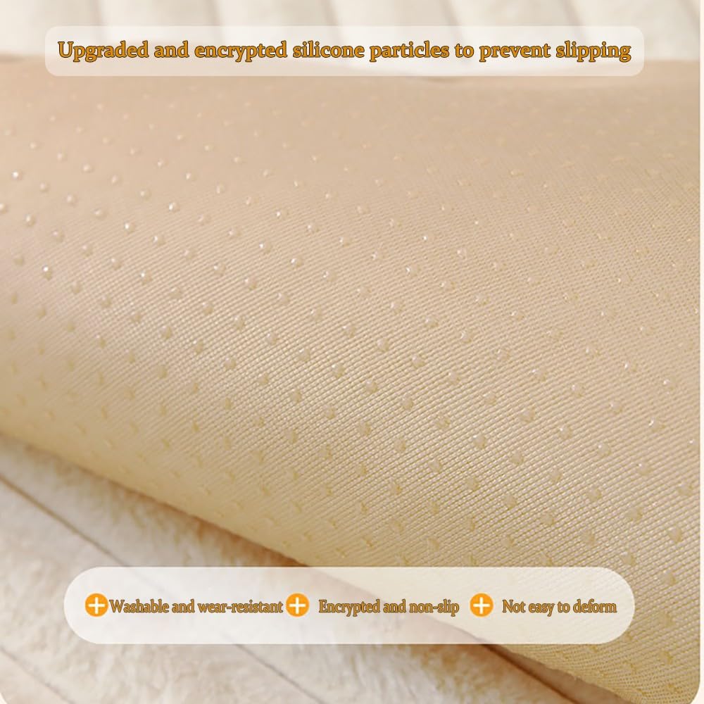 Housse de canapé pelucheuse pour canapé en forme de L antidérapante pour accoudoir droit/gauche, doux, extensible, couleur café, 90 x 90 cm et élégante