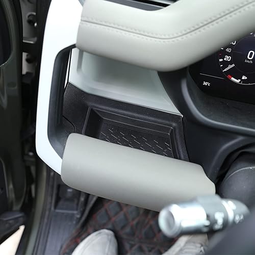 Miniatura 4 de YIWANG ABS negro TPE goma para consola central del coche Dashboard Sundries caja antideslizante para Land Rover Defender 110 2020-2022 Accesorios