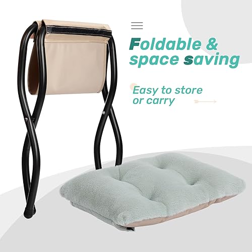 Miniatura 387 de HollyHOME - Silla perezosa grande de tela para sala de estar, silla de lectura, acogedora silla de descanso con reposabrazos, sofá de ocio, color