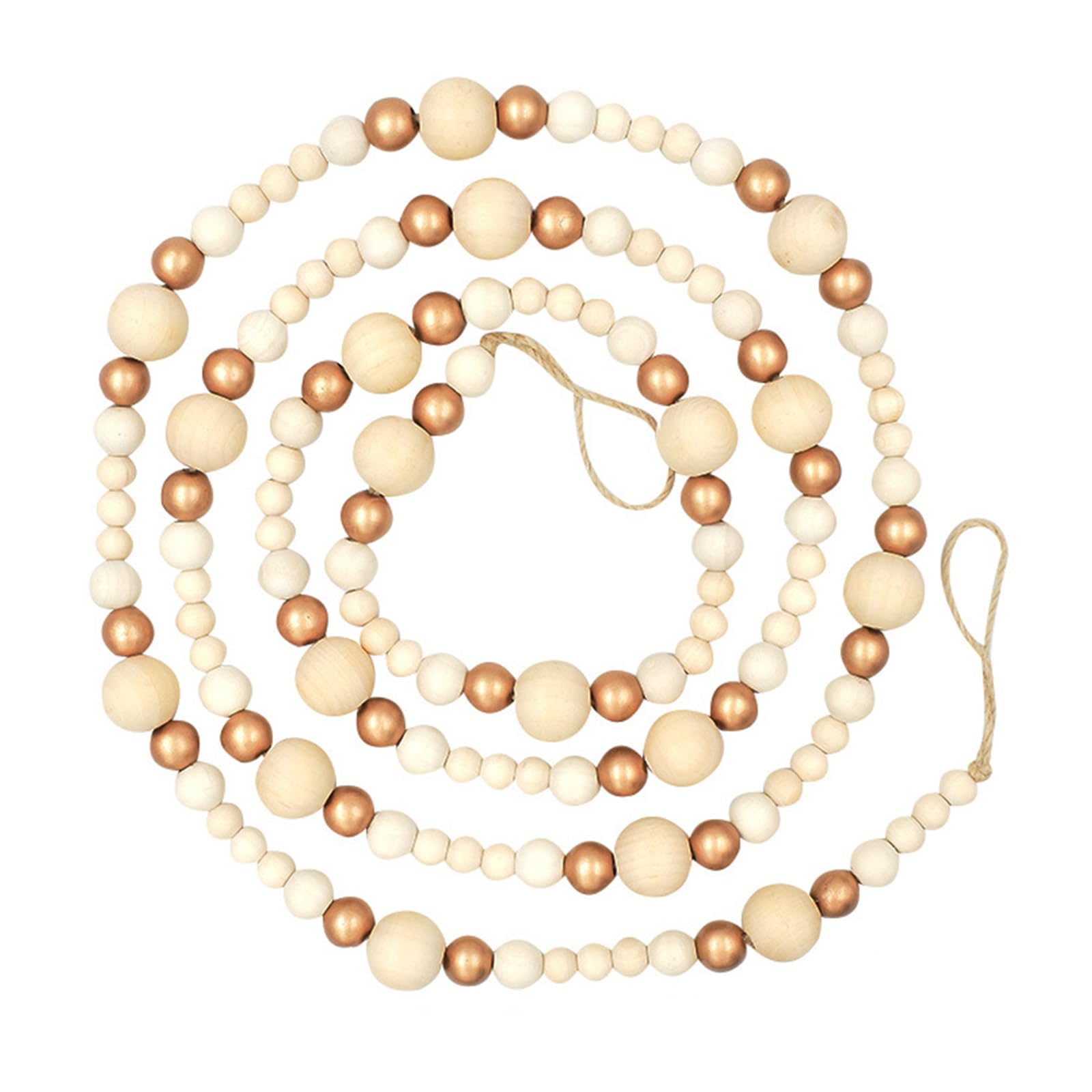 NVOQILIN Wood Bead Holiday Garland Wooden Beaded Festival Tree Decoration for Christmas Tree Wreath Mantels Staircase Window Wall Holiday Garland Decoration