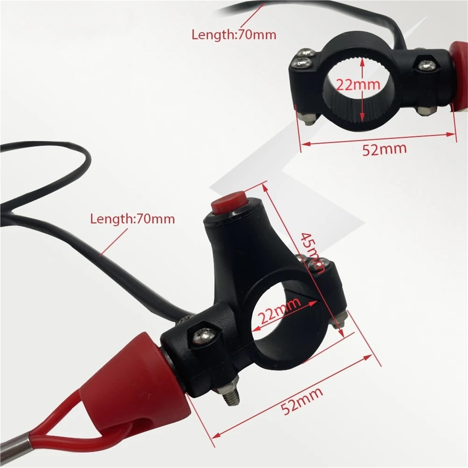 7/8 Pollici 22mm Interruttore Di Arresto Di Emergenza Per Moto Pulsante Per ATV Moto Barca Motore Per Scooter Blocchetto Accensione(1 Set)