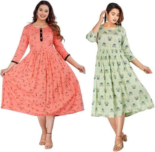NEOCLASSY Combo of 2 Feeding Kurti | Kurtis | 3/4th Sleeves Kurti | Rayon Kurti | Maternity wear | Women Kurti