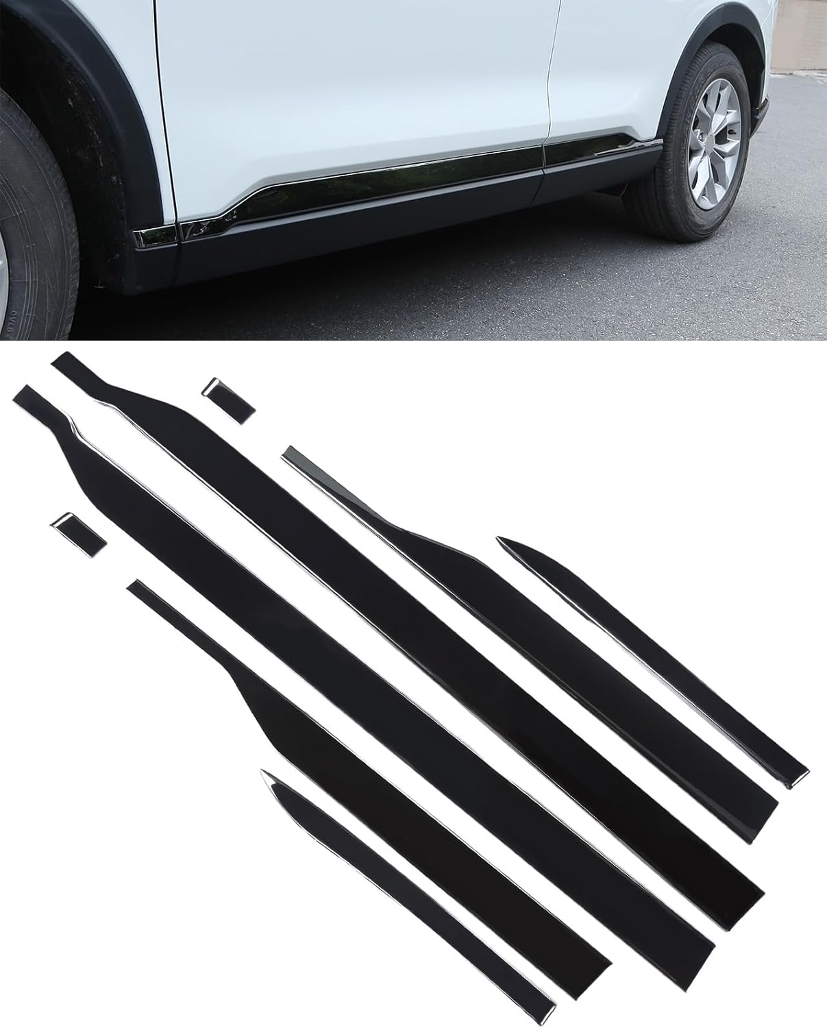 8 PCS for Honda CRV 2023 2024 2025 2026 Body Side Molding Trims, Sporty Chrome Rear Back Bumper Corner Cover Molding, Door Edge Protector for CR-V CR V