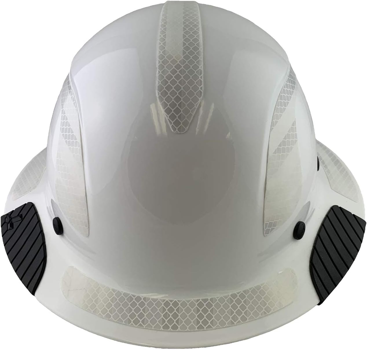 Lift Safety Helmet - Fiberglass Composite Full Brim Hard Hat -White with White Reflective Decals with Hard Hat Tote Bag