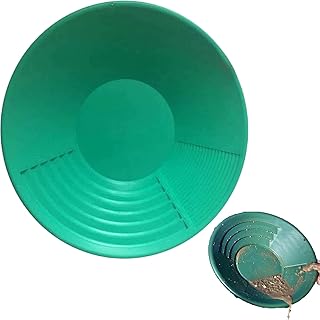 Gold Pan, 15 inch Round Gold Panning Equipment with Different Riffle, Lightweight Manual Plastic Prospecting Equipment Prospecting Mining Panning Kit