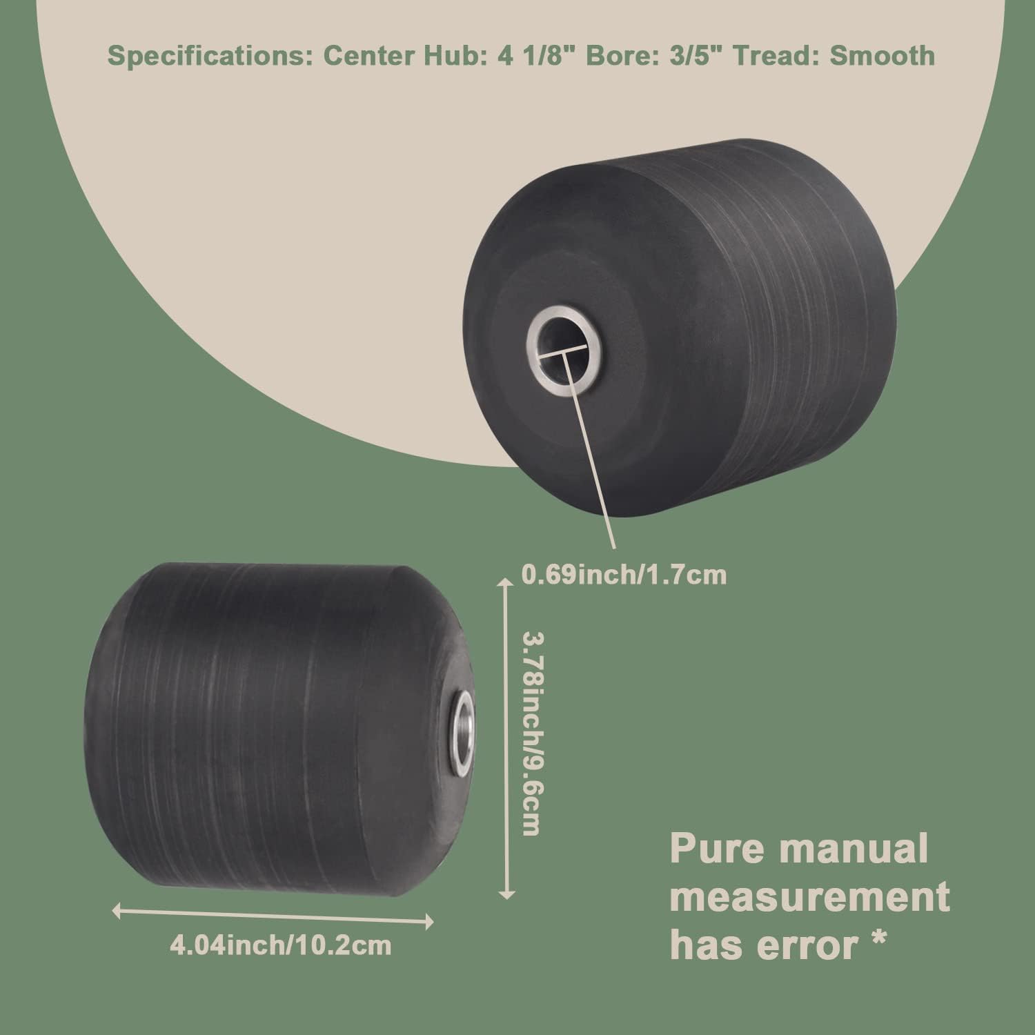 2-Pcs Deck Wheel Roller With Steel Bushing (Length 4.16"), Compatible with Ferris 5022060 ISZ Zero Turn, Gravely 09240600 Promaster 250Z 260Z 272Z