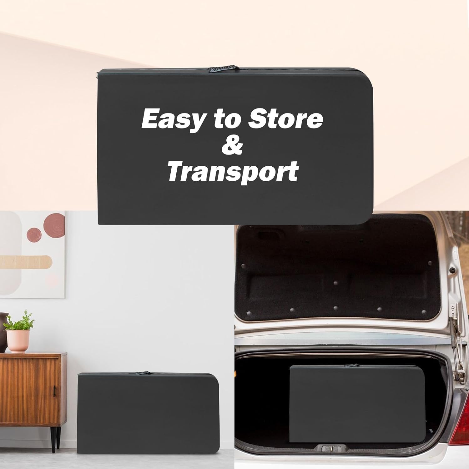 High Load Bearing Foldable Table,Portable Plastic Table,for Camping, Picnics, Parties(95.98"×30.00"×28.46"). (Black)