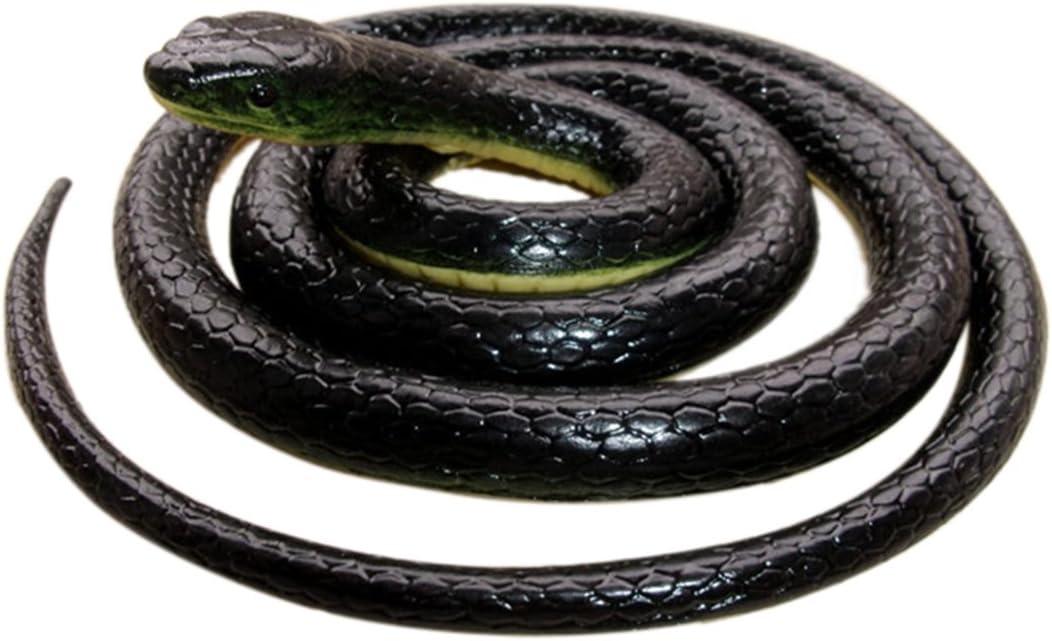 Brandon-super Realistic Rubber Black Snake 52 Inch Long Scare