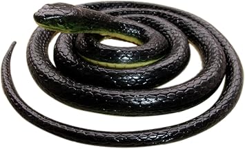 Brandon-super Realistic Rubber Black Snake 52 Inch Long Scare