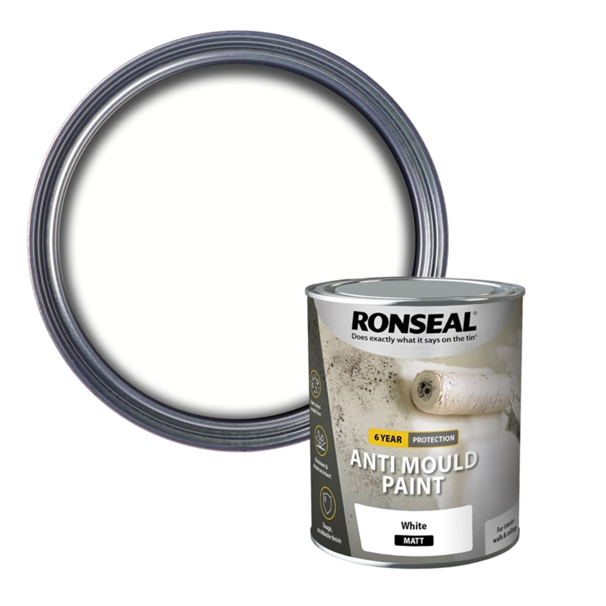 Uhr Urban Home Range White Uhr Anti-Mould Paint Matt, Tough Durable Finish, Washable & Moisture-Resistant Interior Wall & Ceiling Paint, Prevents Mould Growth, Ideal For Kitchens, Bathrooms, And Damp-Prone Areas