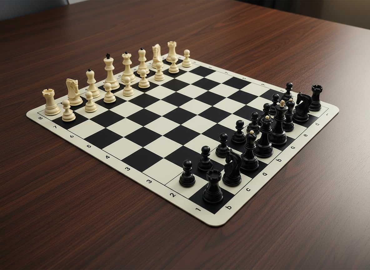 20-inch Foldable Silicone Easy-to-Clean Large Chess Set, Family Retro Adult and Children's Chess Portable Travel Game Chess Set with Storage Bag, Ideal for Outdoor and Travel Use.