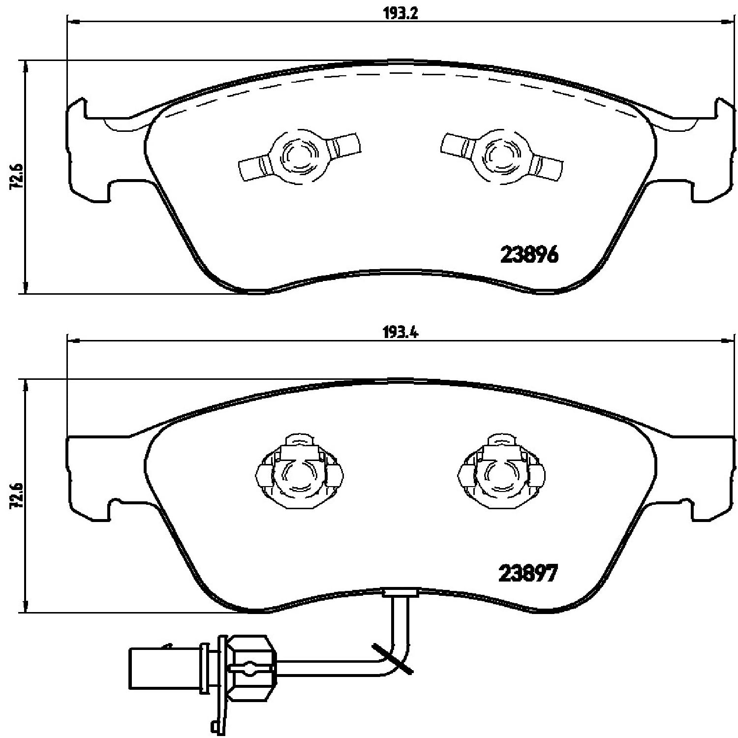 Brembo P 85 102 komplet klocków hamulcowych, hamulec tarczowy – (4-częściowy)