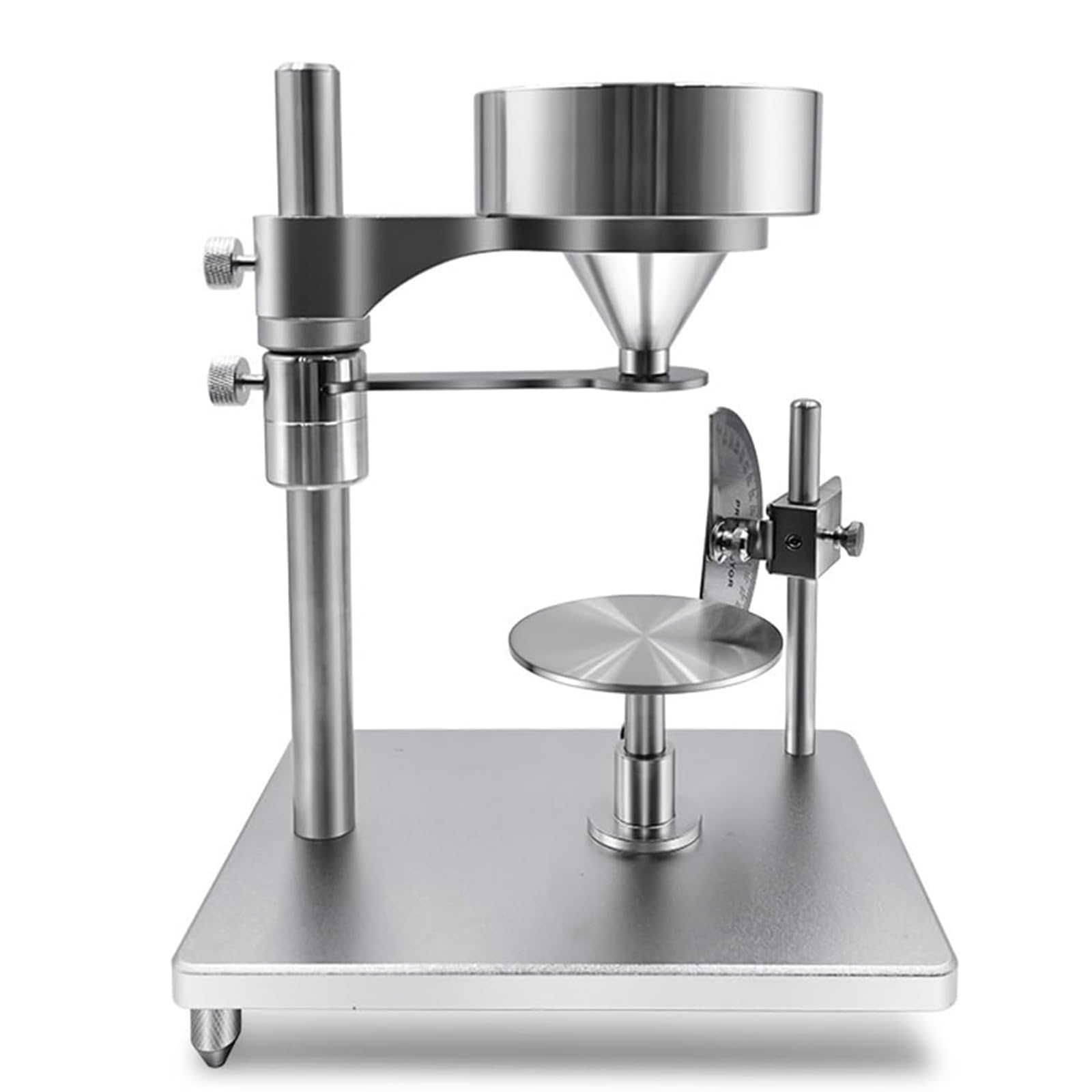 YXZQLOZ Repose Angle Tester, Stainless Steel Flow Tester for Powder Particles, Includes Brush and Steel Ruler, for Industrial Use