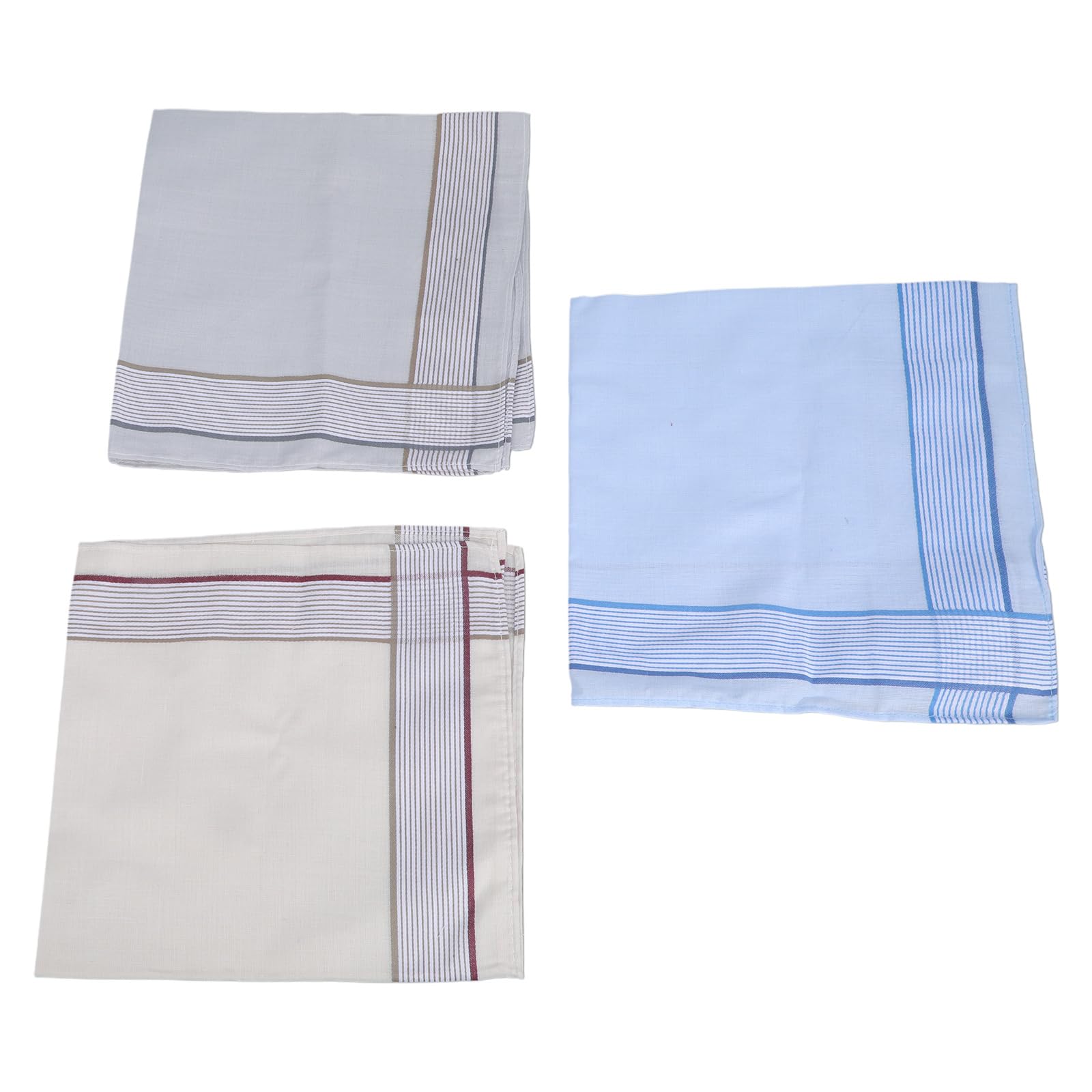 Fentency Men’s Fabric Handkerchief Set of 3 Pocket Hankie Towel Sweat Wiping Handkerchiefs for Adult Business Suit Square Pocket