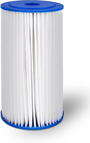 Miniatura 9 de Big 10 x 4.5 pulgadas plisado lavable y reutilizable sedimento 5 micrones área de superficie amplificada, elimina arena, suciedad, limo, óxido, vida