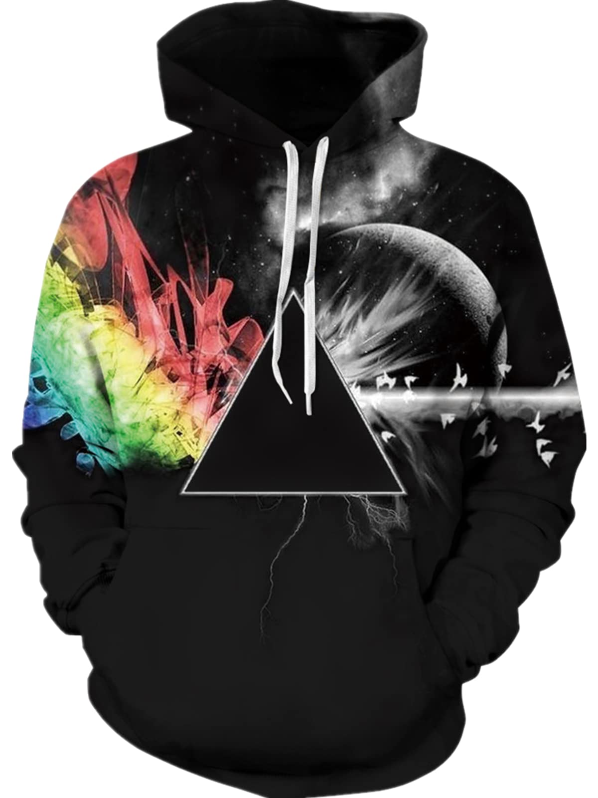 NEWCOSPLAY Unisex Realistic 3D Digital Print Pullover Hoodie Hooded Sweatshirt Wolf