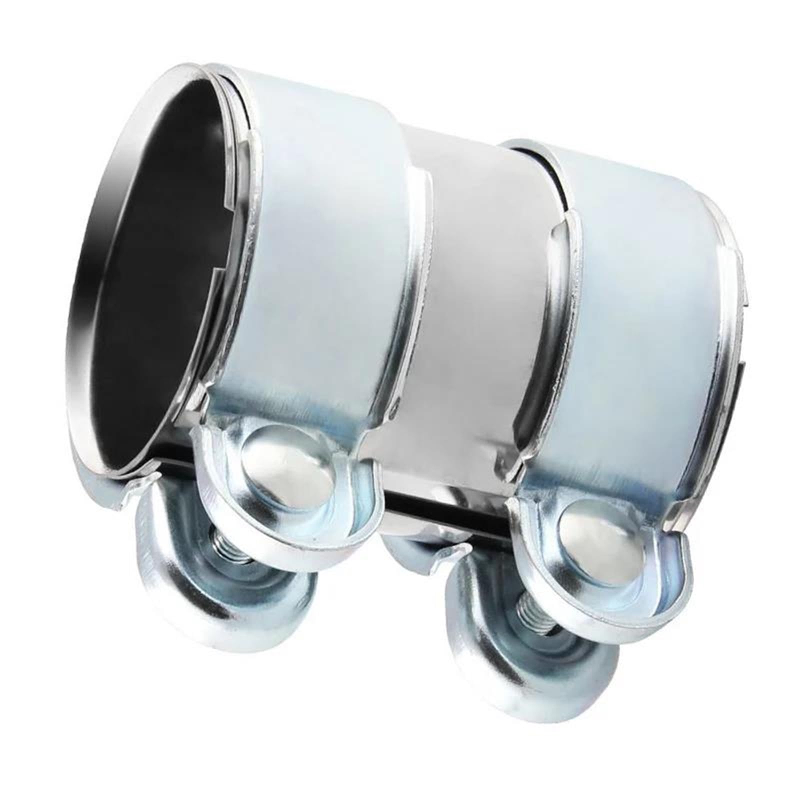 Terminales Escape Abrazadera De Escape 45mm 50mm 55mm 60mm 65mm 70mm 76mm Conector Tubo Manguito Unión Punta Ajustable Doble Redonda(76mm (3 in))