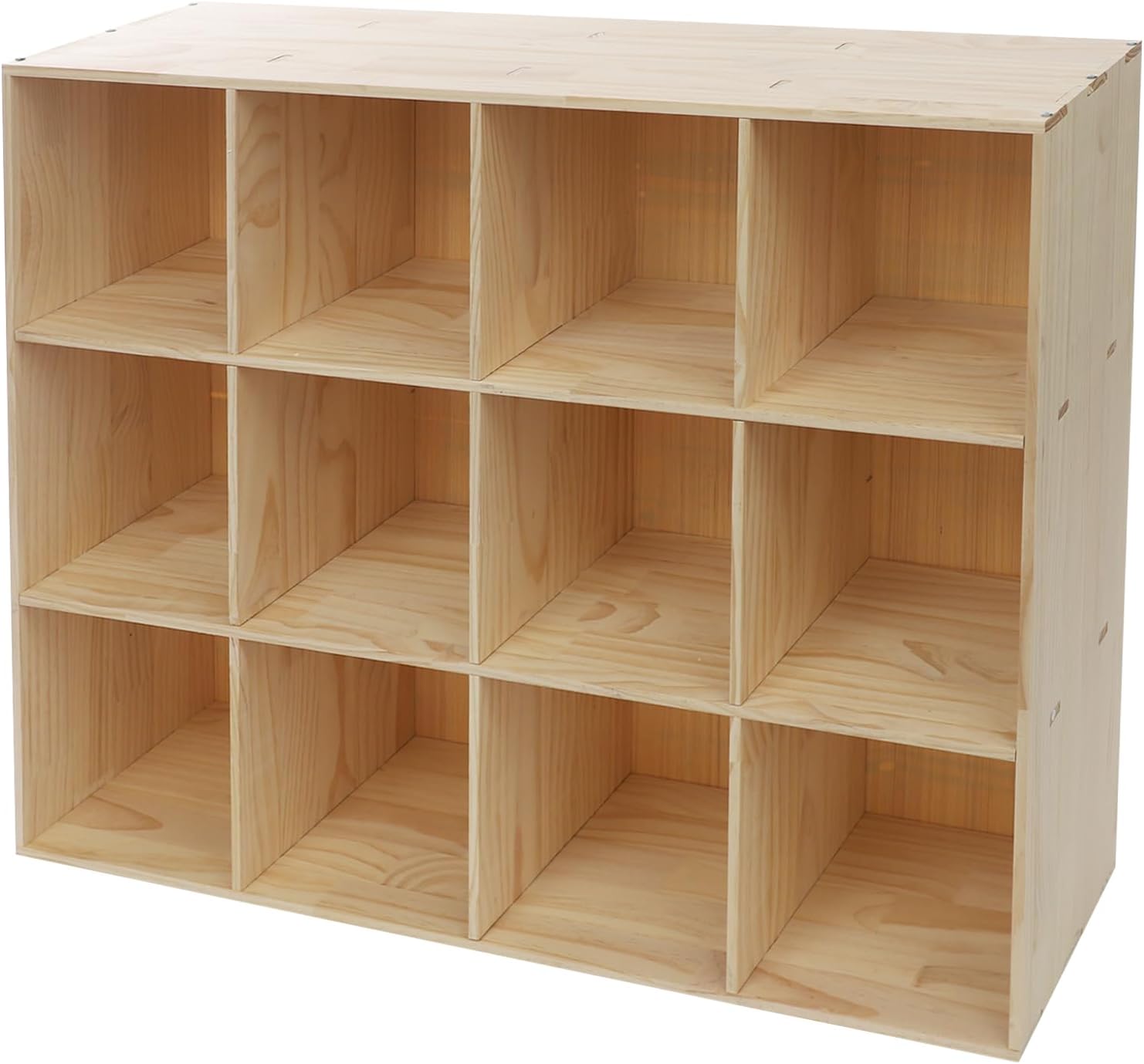 12-Cube Storage Shelf Bookcase-Solid Wood Cube Storage Organizer,Vertical or Horizontal Bookcase for Living Room/Office, Display Cabinet,Farmhouse Style/Home Decor Storage Cubes