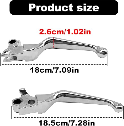 Miniatura 2 de Palancas de mano para motocicleta y motocicleta, palanca de embrague de freno cromada compatible con Harley Sportster 883 1200 Dyna Touring Road