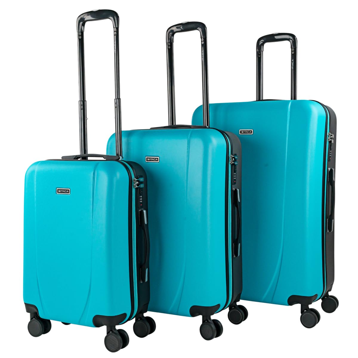 ITACA - Maleta de Cabina 55x40x20 - Maletas De Viaje Cabina Rígidas Trolley con 4 Ruedas Dobles para Avion Ligera Equipaje De Mano Candado de Combinación. Compatible Ryanair, Verde Menta — view 46