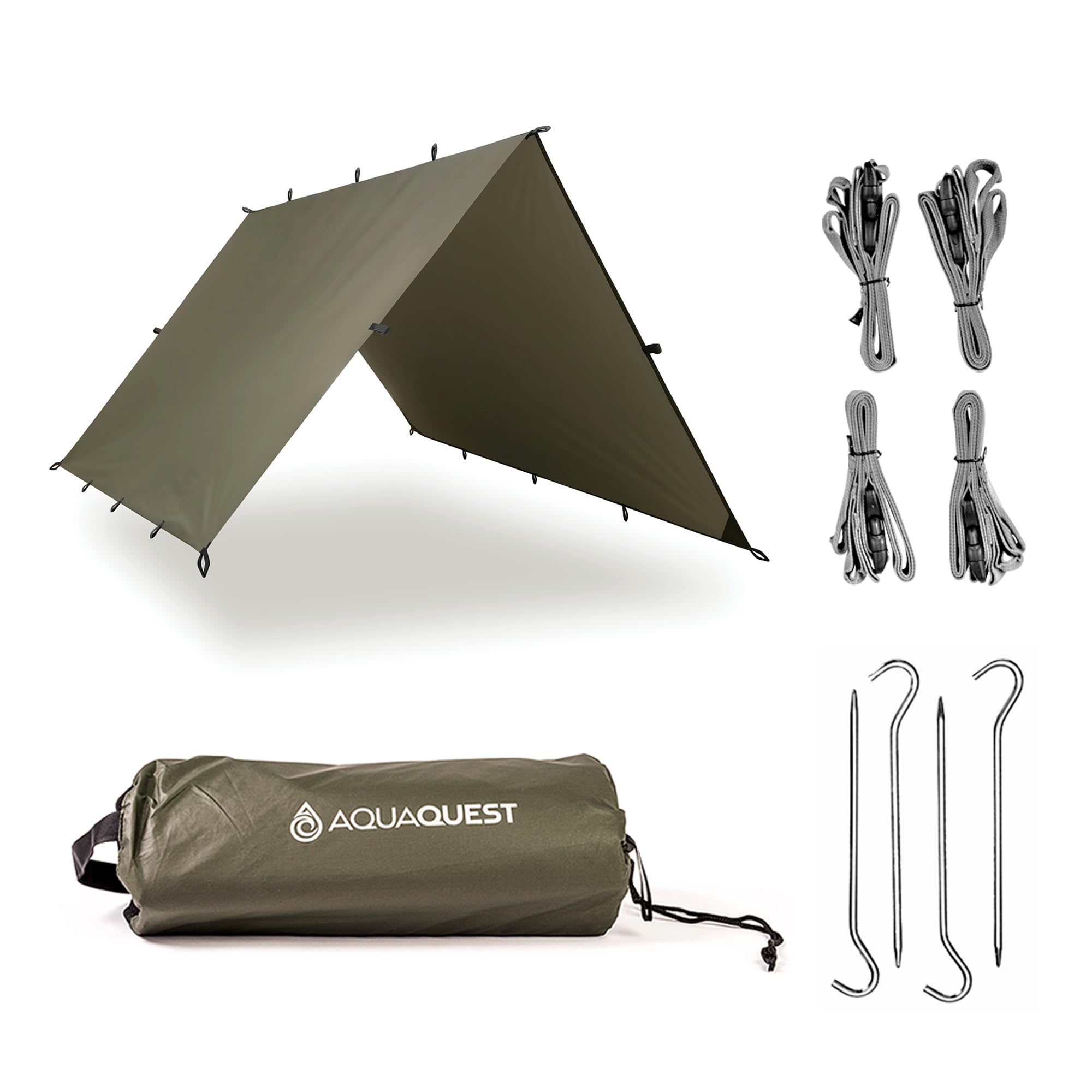 AQUAQUEST タープ XLサイズ 本体 Amazon.co.jp: AquaQuest Defender 防水キャンプタープ - 軽量
