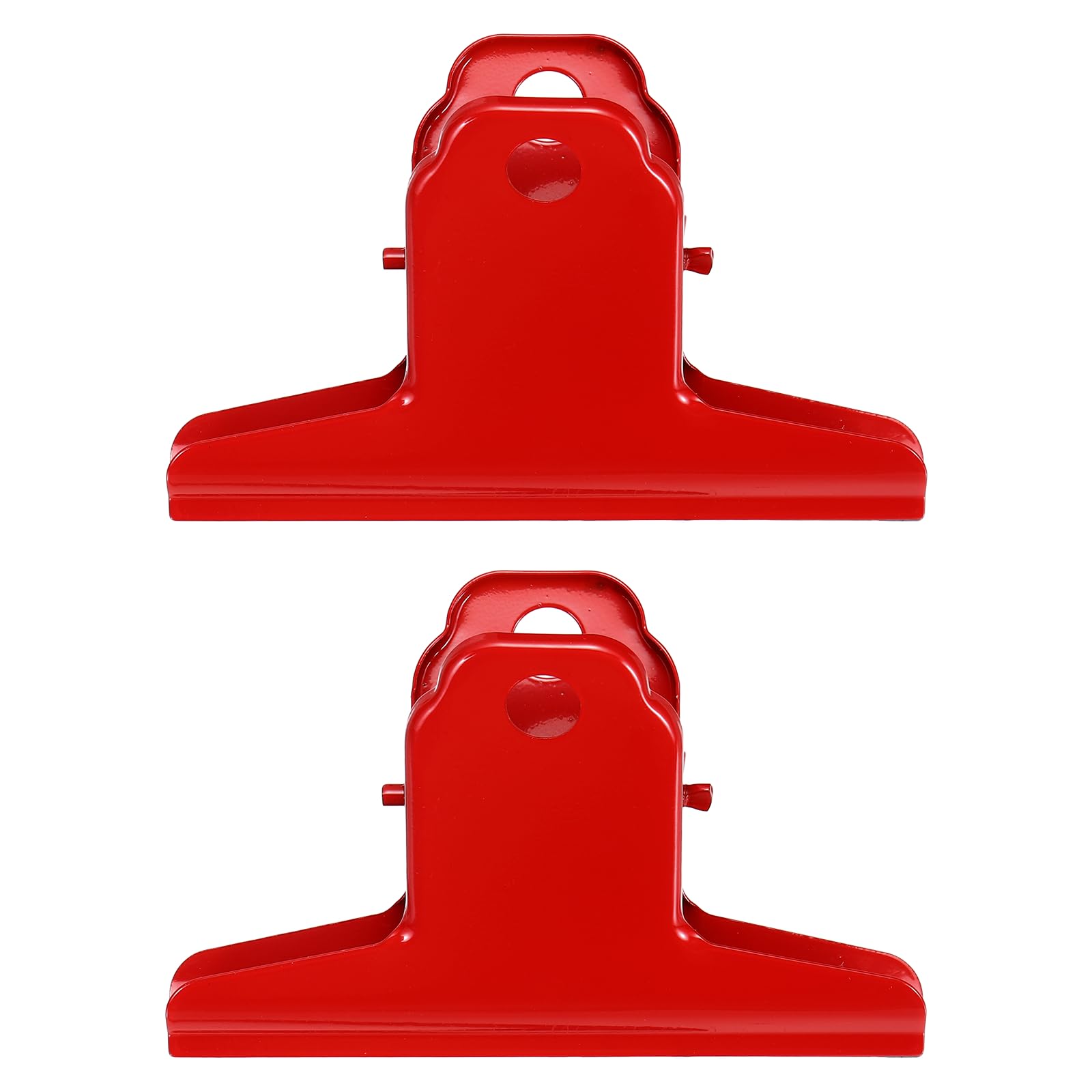 PATIKIL 2Pcs Extra Large Binder Clips, 3" Metal Chip Clips Paper Clamps Hinge Clamp for DIY Crafts, Paintings, Drawings, Photos, Snacks, Foods Home Office Supplies, Red โ image 1