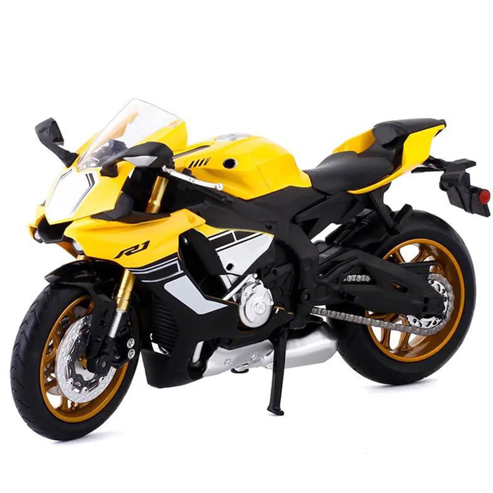 SEYXF Motorbike Toy Motorcycle Simulation Diecast Model Collection Gift 1:12 for Y-AMAHA YZF-R1(Yellow)