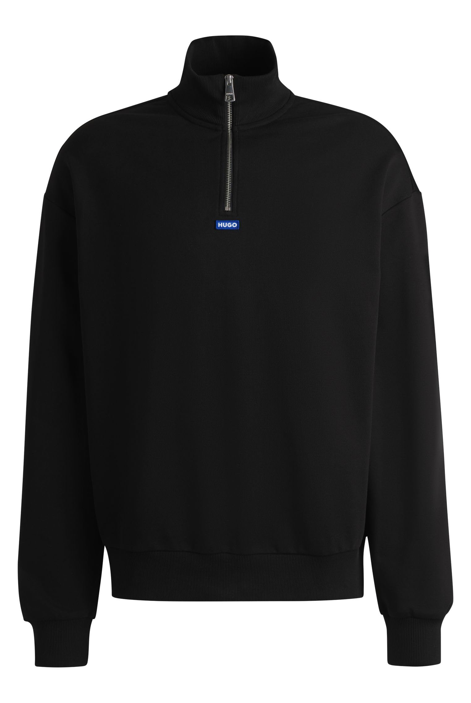 HUGO Mens Neeler Blue-logo sweatshirt in cotton terry