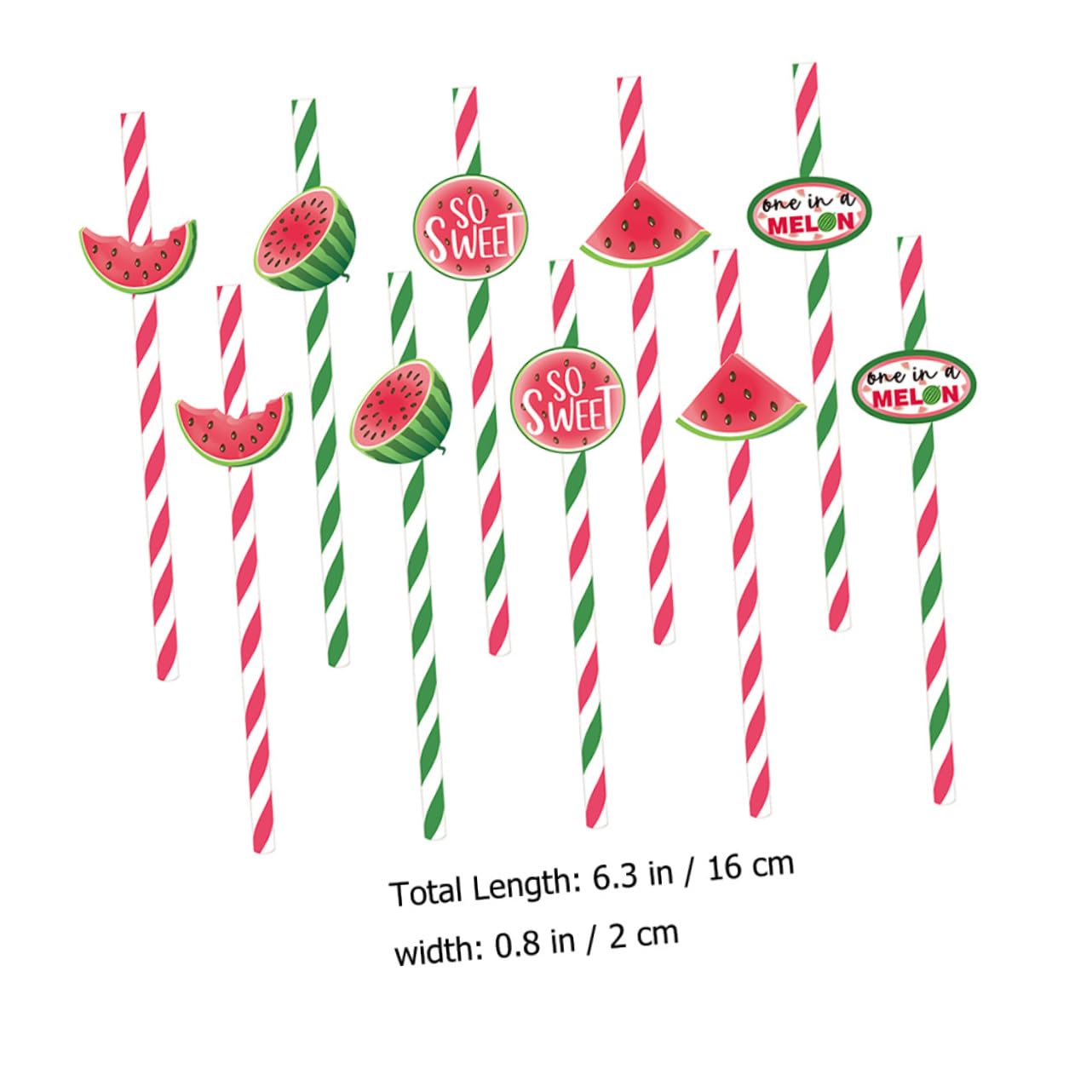 Didiseaon 4 Juegos De Pajitas De Papel Reutilizables Con Temática De Sandía Estilo Hawaiano Decorativas Para Fiestas Y Cócteles 40 Unidades.