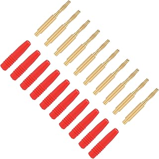 Banana Plugs, Banana Connector Detachable CNC Technology with Housing for Testing Equipment(red)