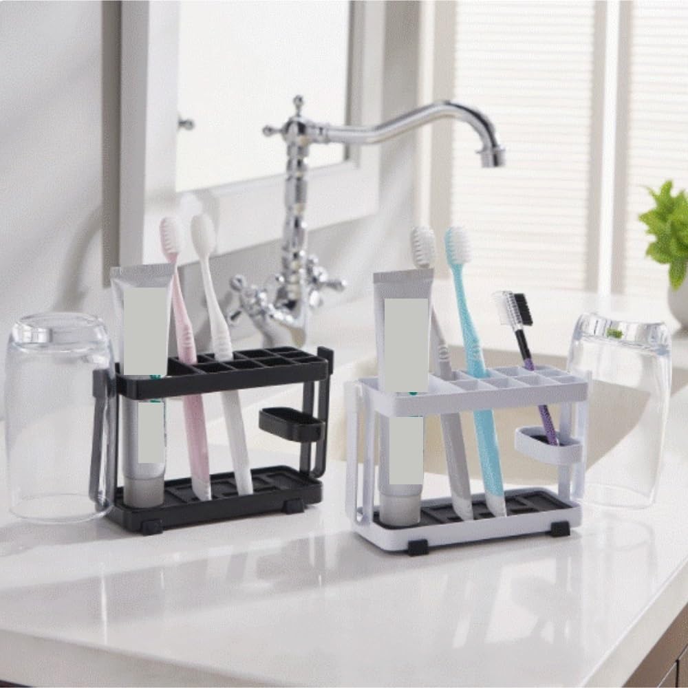 Modern Porta Cepillos De Dientes, Soporte For Cepillo De Dientes Estilo Torre Montado En La Pared, Sin Estante Taladro For Encimeras Baño Ahorra Espacio